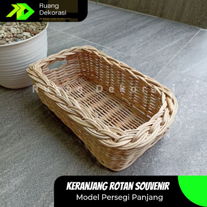 Keranjang Rotan Souvenir Persegi Panjang Box Rotan Hampers Rotan Keranjang Rotan Serbaguna