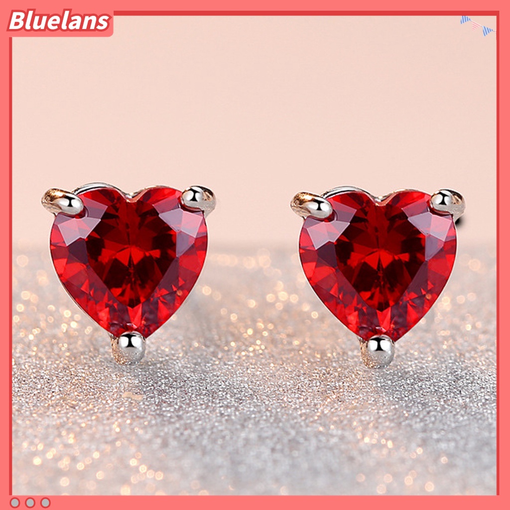 1 Set Perhiasan Kalung Anting Liontin Hati Aksen Berlian Imitasi Berkilau Tahan Lama Untuk Pernikahan
