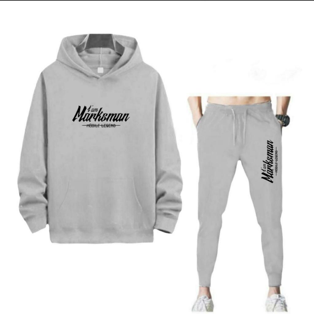 SETELAN I AM MARKSMAN JOGGER DAN HOODIE BAHAN TEBAL NYAMAN DIPAKAI TERLARIS