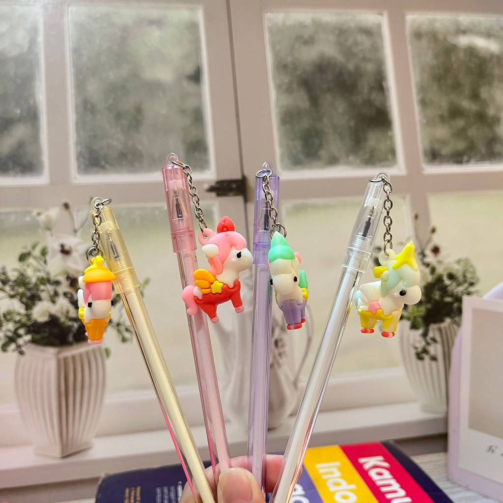 

pulpen gel bolpen gantungan unicorn sayap (4/8/12 pcs) pena lucu tinta hitam bisa COD pen imut keren pulpen unik atk kebutuhan anak sekolah termurah import