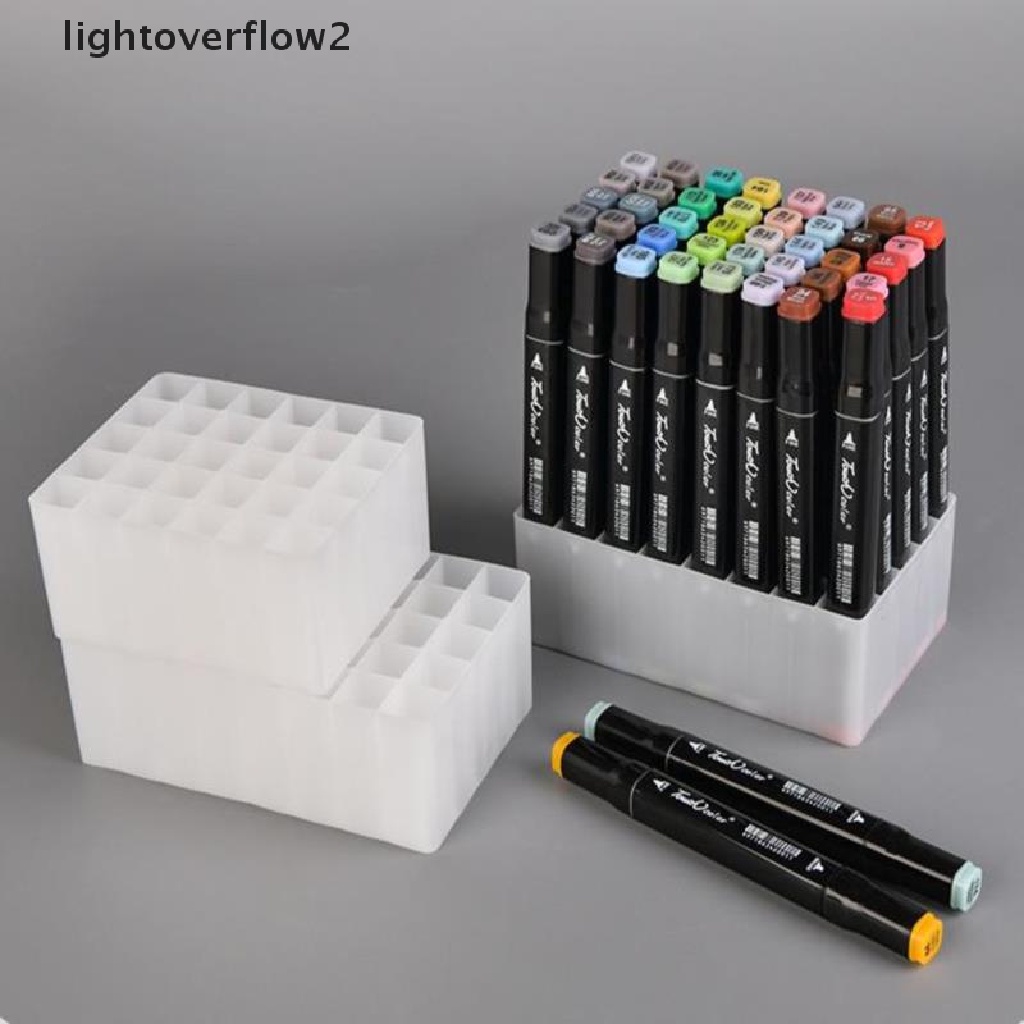 (lightoverflow2) Stand Holder / Organizer Pensil / Spidol / Kuas 24 / 36 Slot Untuk Meja