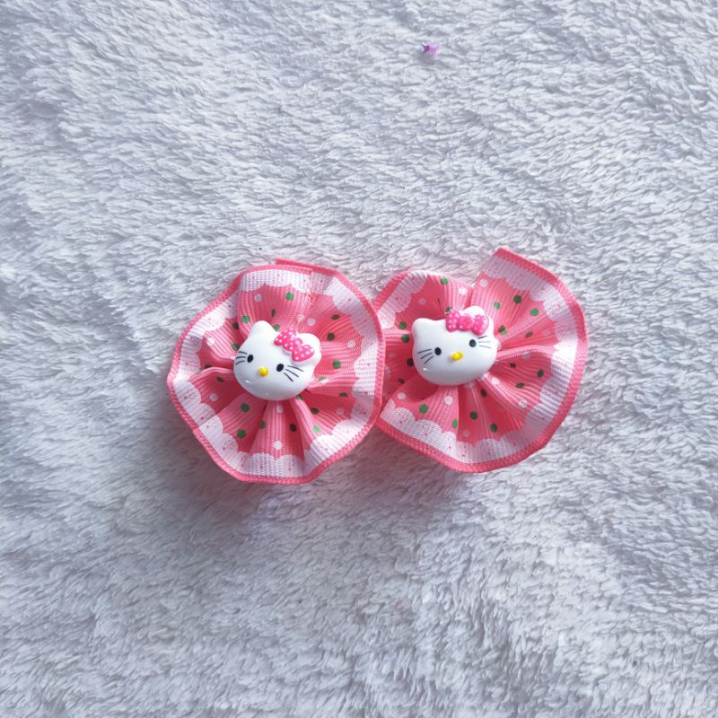 Jepit Rembut HelloKitty Polka Anak Perempuan Cewek Aksesoris Rambut Anak Cewek Perempuan