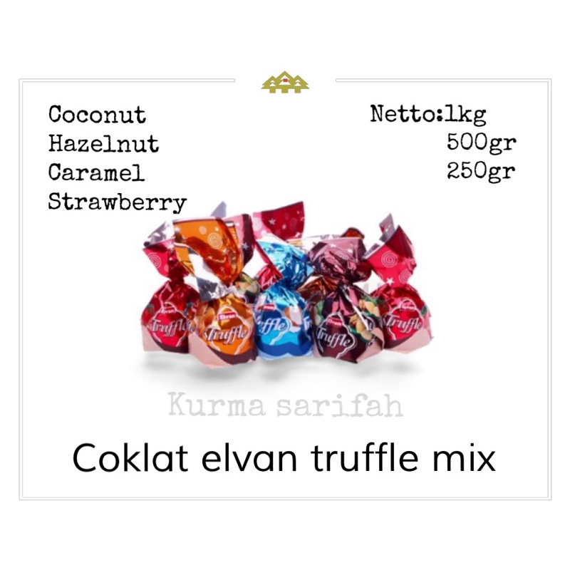 

Coklat Turky Elvan Truffle 1,8kg Mix Rasha-Coklat Oleh Oleh Haji&Umroh