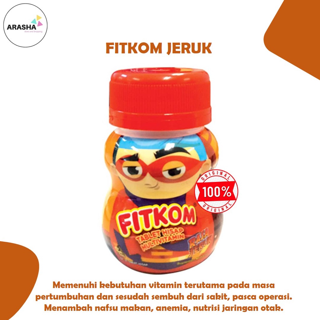 FITKOM JERUK Tablet Hisap Vitamin Anak/ Penambah Nafsu Makan/ Multivitamin