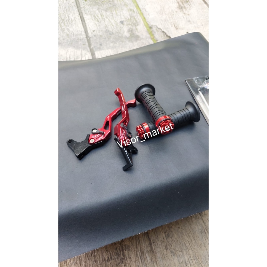 Paket Murah Handle Rem dan Handgrip Aerox Warna Merah