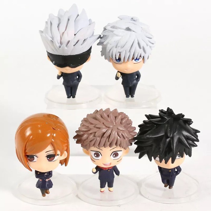 Cantik Figure Anime Jujutsu Kaisen Set 5 Chibi Itadori Gojo Satoru Megumi Hemat