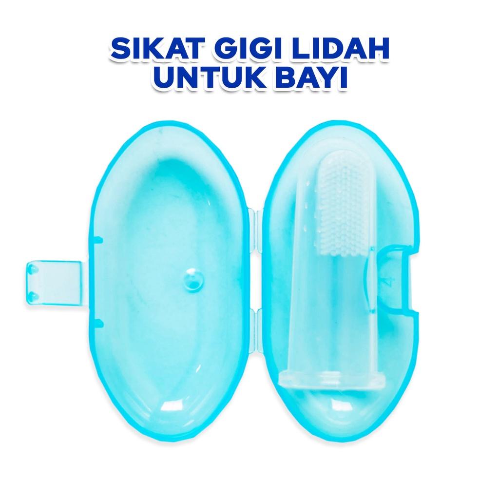 Sikat Gigi Bayi New Born Silicone Elastis Ada tempat / Sikat Gusi bayi dengan tempat