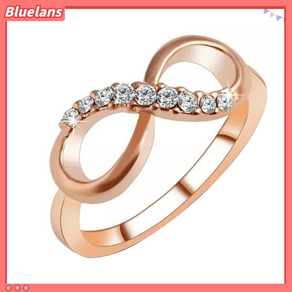 Cincin Desain Infinity 8 Aksen Zircon Untuk Wanita