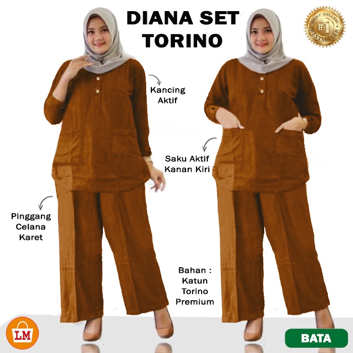 TERMURAH TERLARIS SETELAN DIANA Baju Atasan Bawahan Wanita Muslimah TERBARU LMS 11864 11868 11872