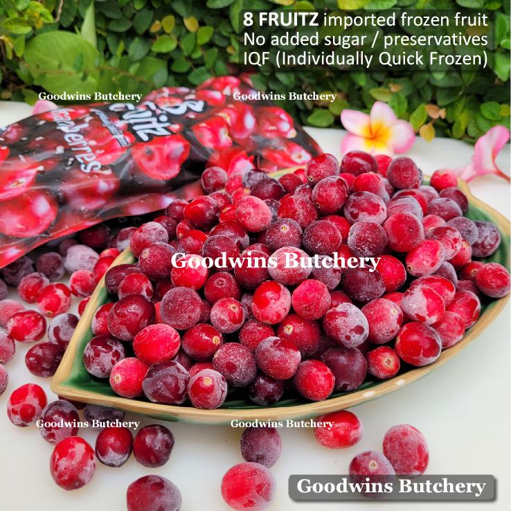

8Fruitz CRANBERRY imported frozen fruits IQF buah beku cranberries 8 Fruitz 500g