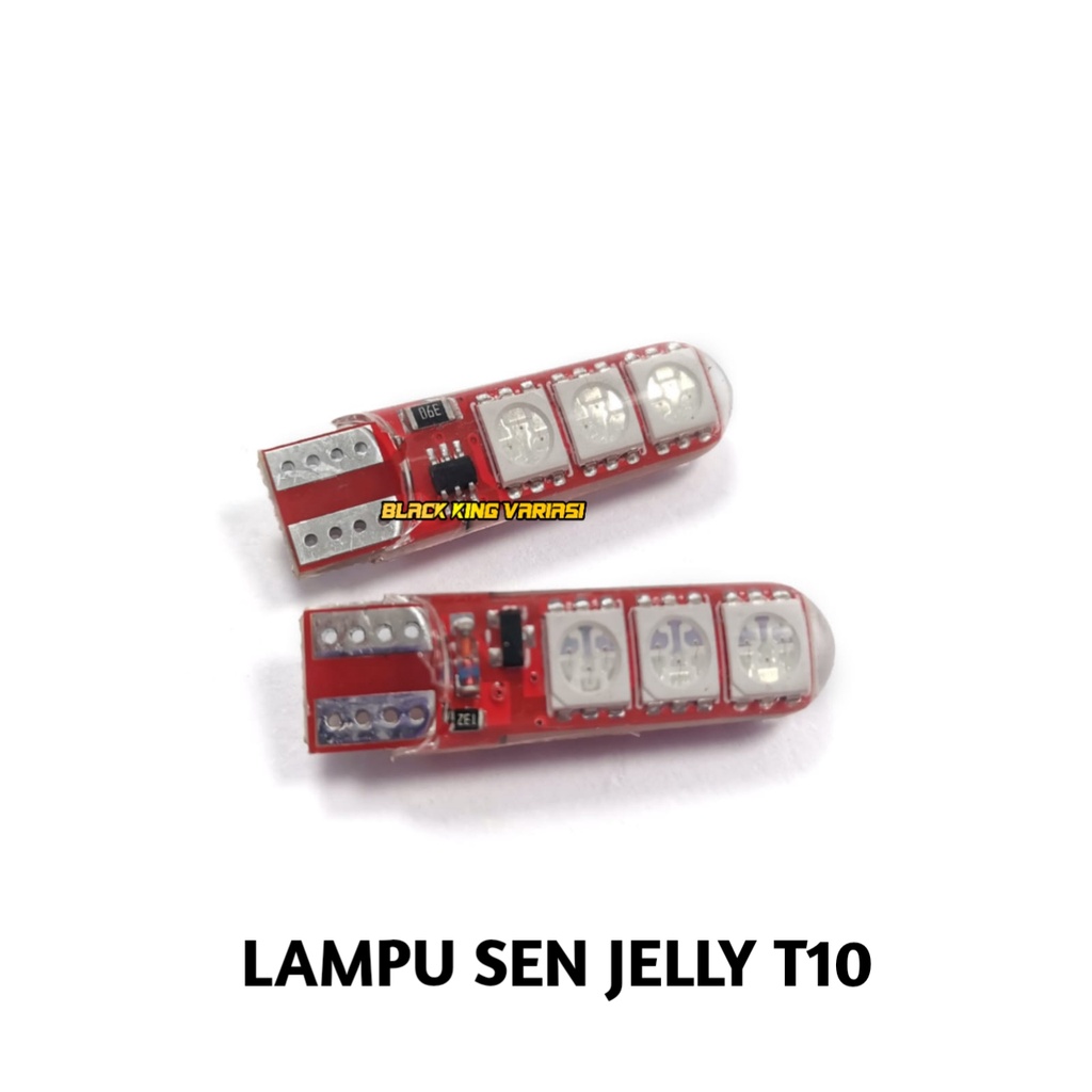 Lampu Jelly 6 Mata Strobo Lampu Sen 6 Mata Crystal Flash Lampu Senja T10 Gel Jelly 6 Titik Sein Plat Kedip LED