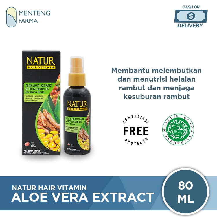 Natur Hair Vitamin Aloe Vera &amp; Provitamin B5 80 ML - Vitamin Semua Jenis Rambut