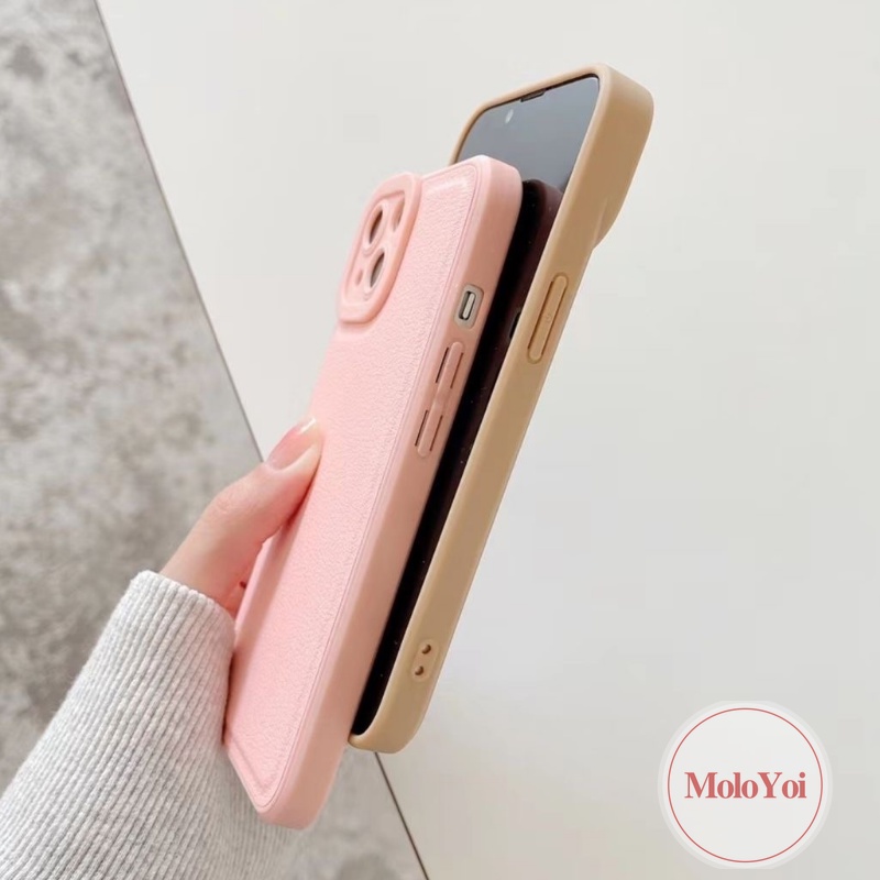 Soft Case Bahan Kulit Imitasi Matte Untuk iPhone 7Plus 8Plus 11 Pro MAX XR 12 13 14 Pro MAX X XS MAX SE 2020