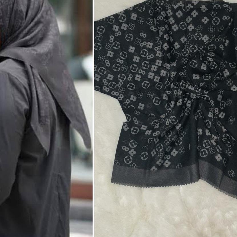 Voal Motif Premium / Hijab Segi Empat Voal Motif Premium Lasercut / Jilbab Voal Motif Premium Laser 
