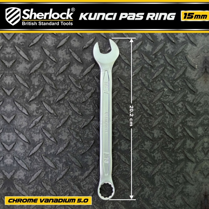 Kunci Pas Ring (Pro-D Series) uk. 15 mm Original Sherlock (1 Pcs)