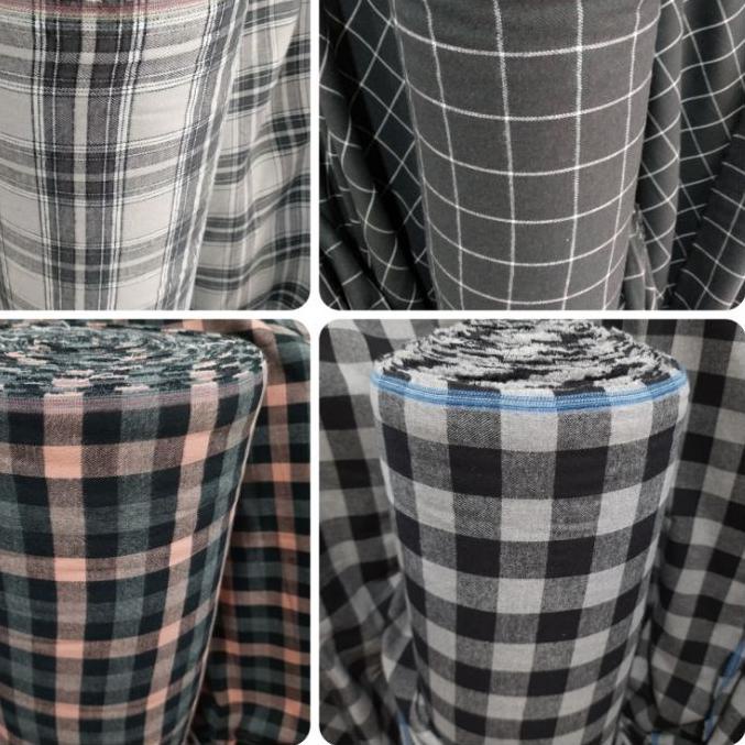 Star Seller bahan katun flanel//katun flanel kotak//kain katun flanel//kain kemeja cewek//kain flane