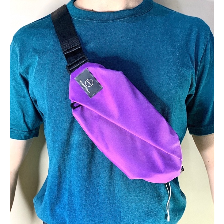 BERSHKA Sling Bag Tas Slempang Nylon Color Zipper Oval Original