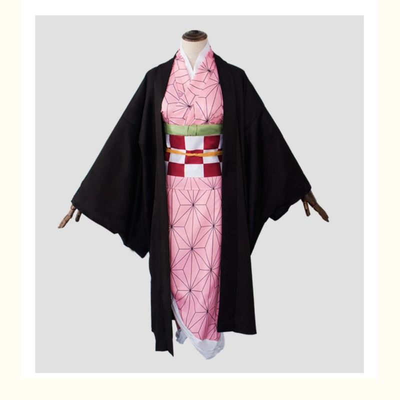 [MikanHiro Store] Cosplay Kamado Nezuko Ghost Slayer Costume Play Anime FULL SET