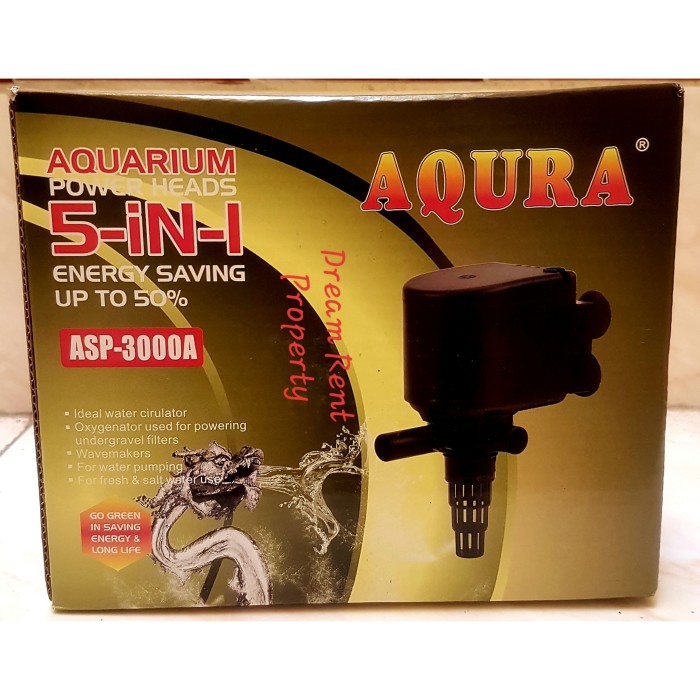 Mesin Pompa Celup Aquarium Power Heads Akuarium AQURA ASP-3000A 3000