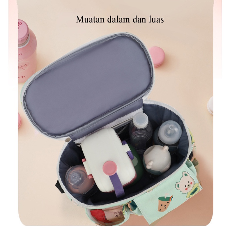 [1KG 5PCS] Babyland Tas Ransel Perlengkapan Botol Susu Bayi Diapers Stroller Travel Bag