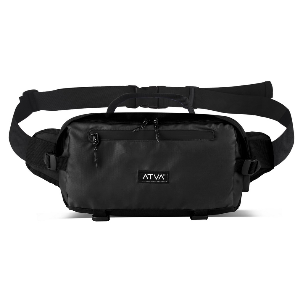 ROGUE BLACK ORIGINAL x ATVA Tas Selempang Hitam Casual Pria Waterproof Waistbag Jalan Santai Main Hangout Nongkrong Waist Bag Distro Remaja Dewasa Daily Simple Sling Bag Premium Mini Slingbag Tas Slempang Outdoor Kecil Pinggang Bahu Dada Branded Kekinian