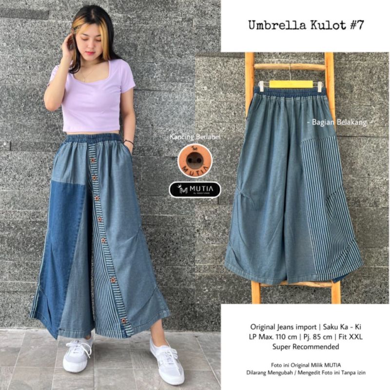 UMBRELLA KULOT #7 BY MUTIA / KULOT JEANS MOTIF WANITA / Kulot muslimah