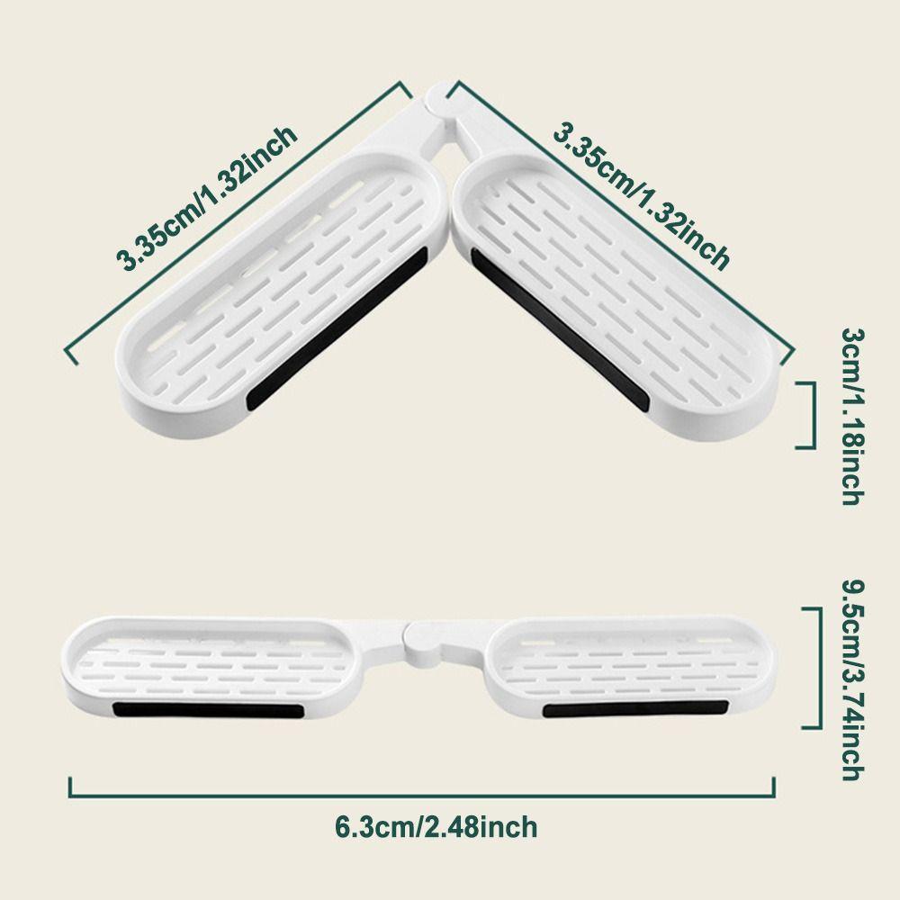 Solighter Rak Putar Kamar Mandi Toilet Baru Wastafel Foldable Drain Soap Shelves