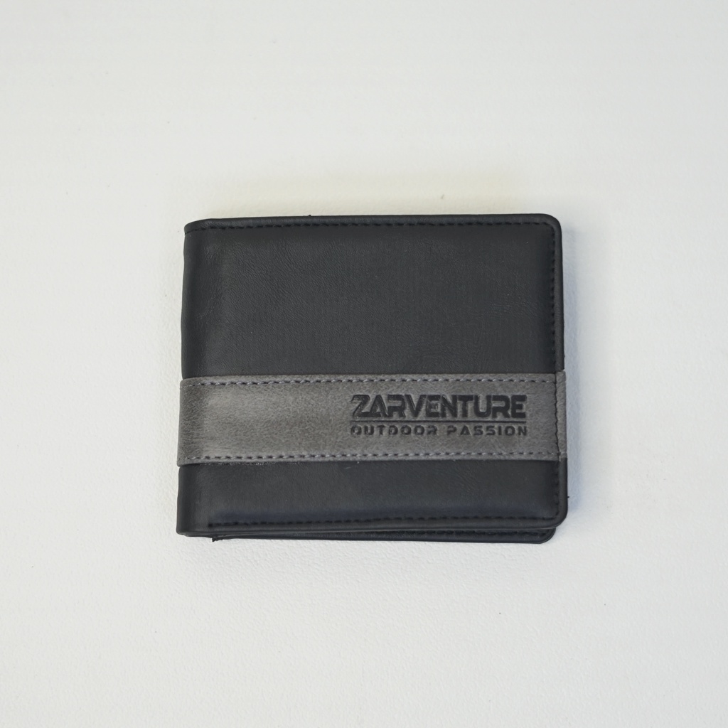 DOMPET LIPAT PRIA ZA-117 KULIT SINTETIS PVC ZA-117 HORIZONTAL BLACK GREY