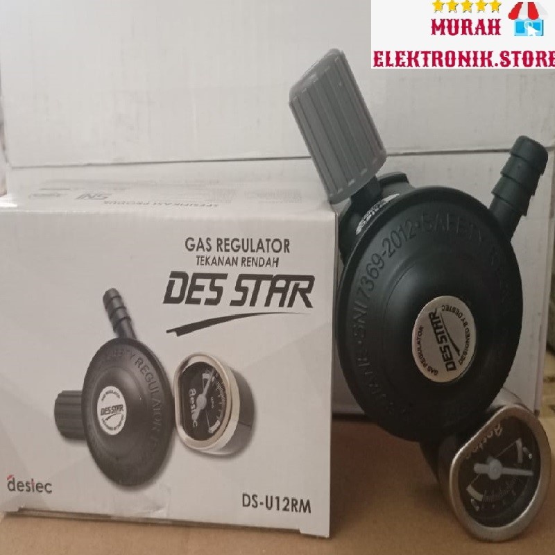 Regulator Gas DESSTAR DS-U12RM Tekanan Rendah dengan Indikator Meter