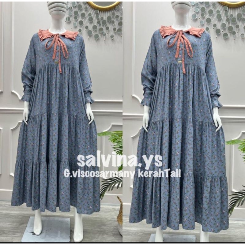 Gamis salvina ys.motif bunga