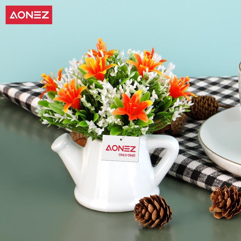 AONEZ Vas Bunga Plastik Pot Bunga Tanaman Hias Artificial Daun Rambat Murah