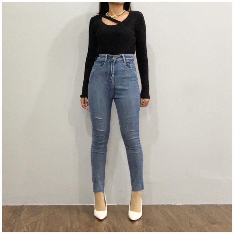 [LUXE.DLABEL] - E10 Jeans | Celana panjang Highwaist wanita Jeans import premium Jeans wanita polos ripped jeans High waist jeans wanita bkk Skinny Jeans High waist Baggy jeans Wideleg Jeans Kulot jeans Boyfriend jeans Wanita Kargo Jeans