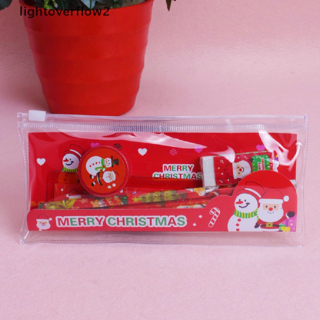 (lightoverflow2) 5pcs / Pak Rautan Pensil Motif Natal Untuk Stationery Sekolah / Hadiah