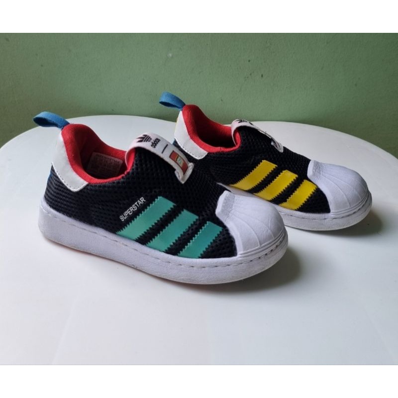 Adidas Superstar Lego 360 Slip On Kids Preloved/ Sepatu Adidas Lego Anak