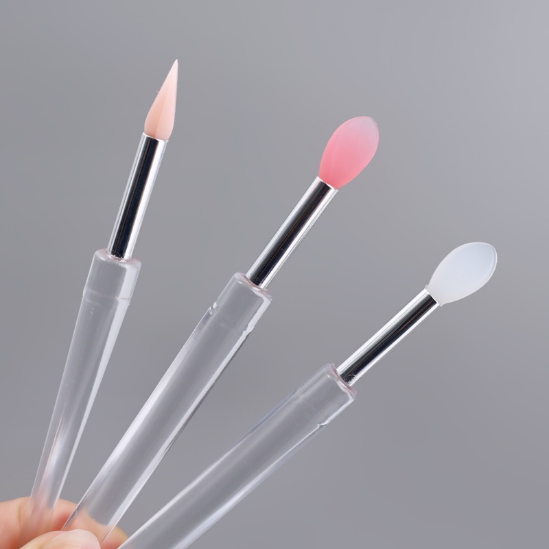 1 Pc Brush Makeup Bahan Silikon Transparan Multifungsi Dengan Tutup Untuk Eyeshadow