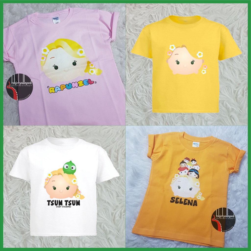 Kaos Anak Dewasa TYN Tsum Tsum Princess Rapunzel Tangled