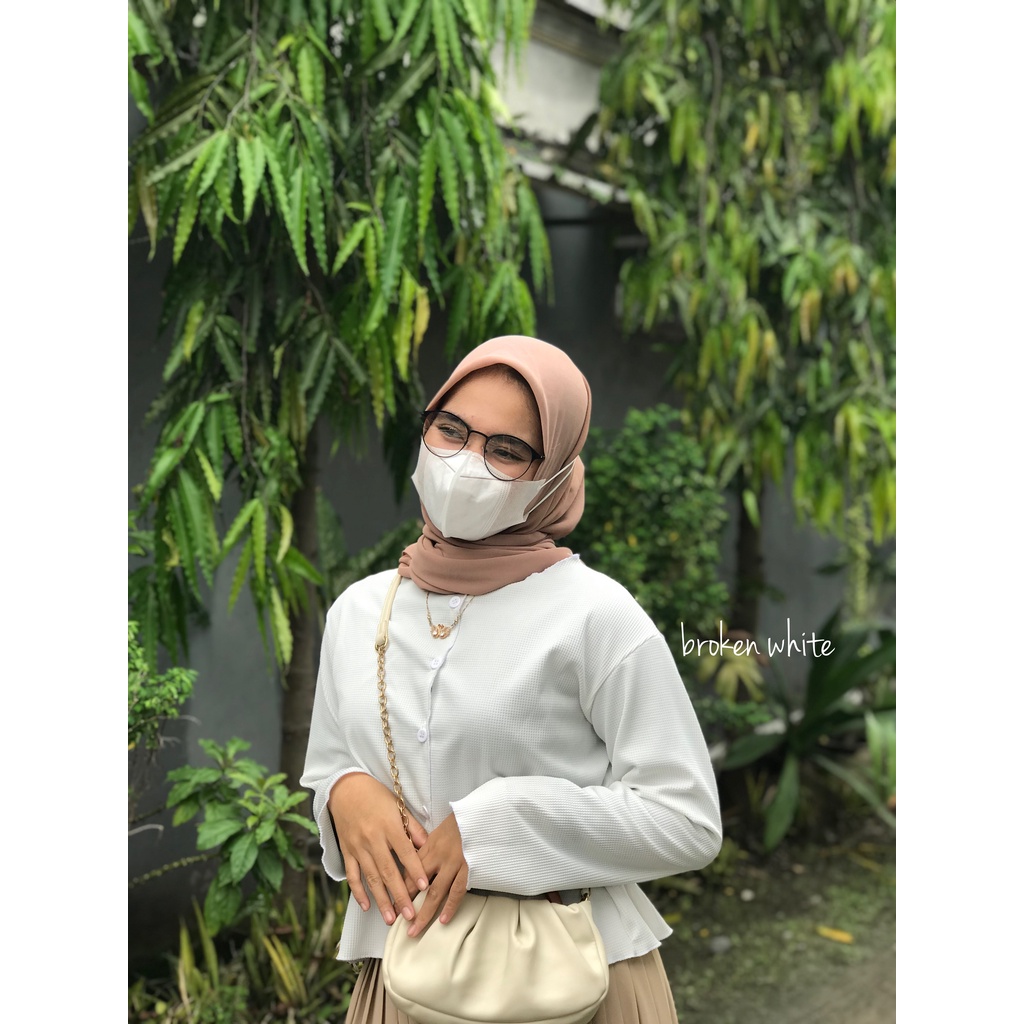 WAFFLE CARDIGAN | CARDIGAN CROP TOP | KOREAN CARDI | WAFFLE KNIT