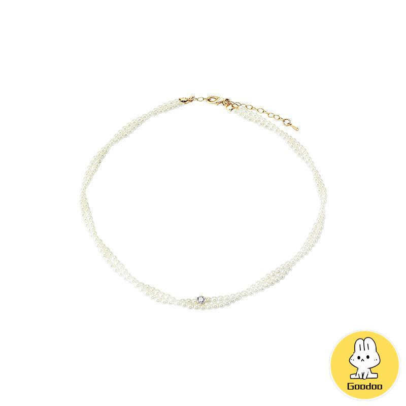 Twisted Winding Light Luxury Retro Temperamen Kalung Hiasan Mutiara Imitasi -Doo