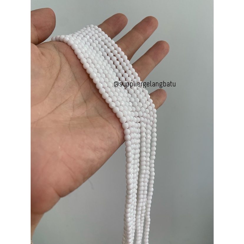 batu WHITE ONYX PUTIH FACETED BEADS 4mm cutting bahan gelang kalung