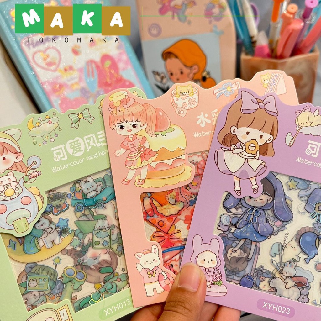 

paket sticker kecil isi 3 lembar XYH-30 paket stiker anti air sticker vinyl perlatan journaling