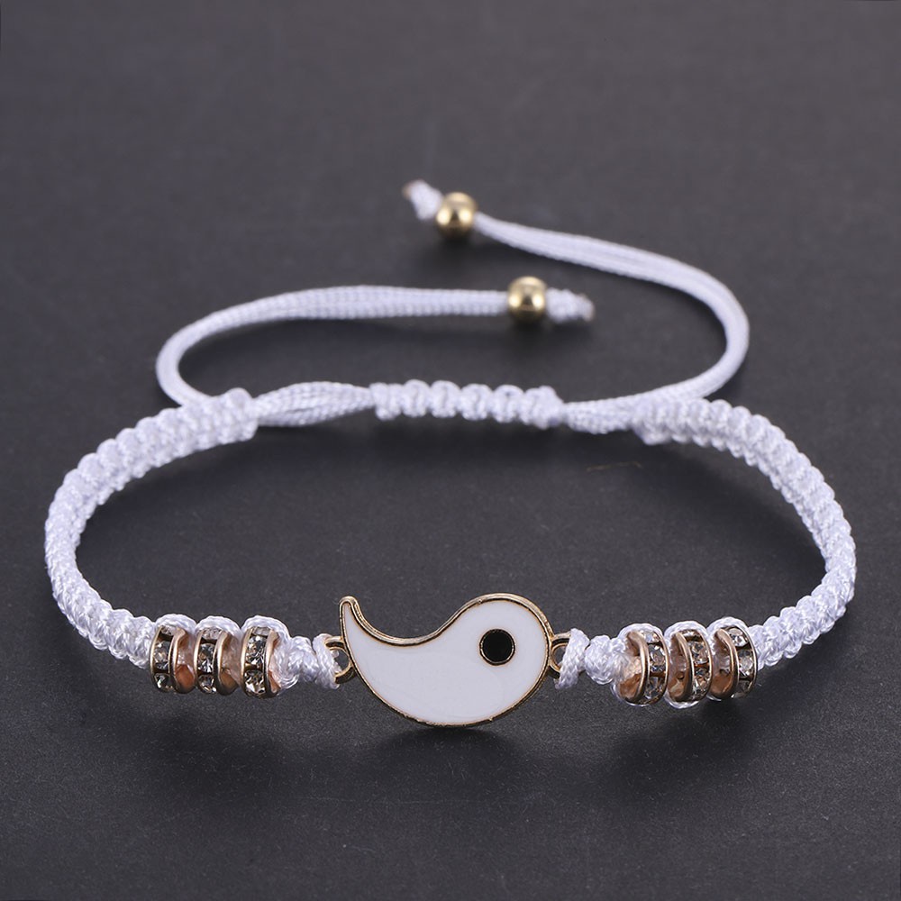 ✅ COD KUMA Set Gelang Magnet Pria Wanita Teman Pasangan Gadis Hitam | Gaya Tai Chi Astronot Black Couple Bracelet 2 BUAH