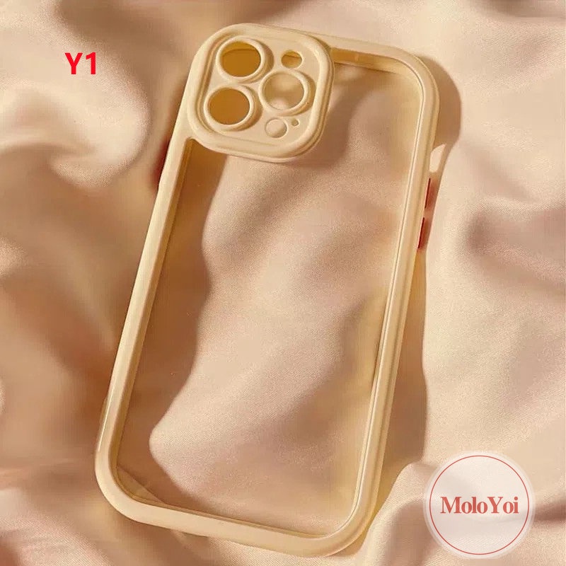 Soft Case Pelindung Kamera Belakang Bahan Akrilik Transparan Glossy Untuk iPhone 11 14 13 12 Pro MAX XR 14 Plus X XS MAX