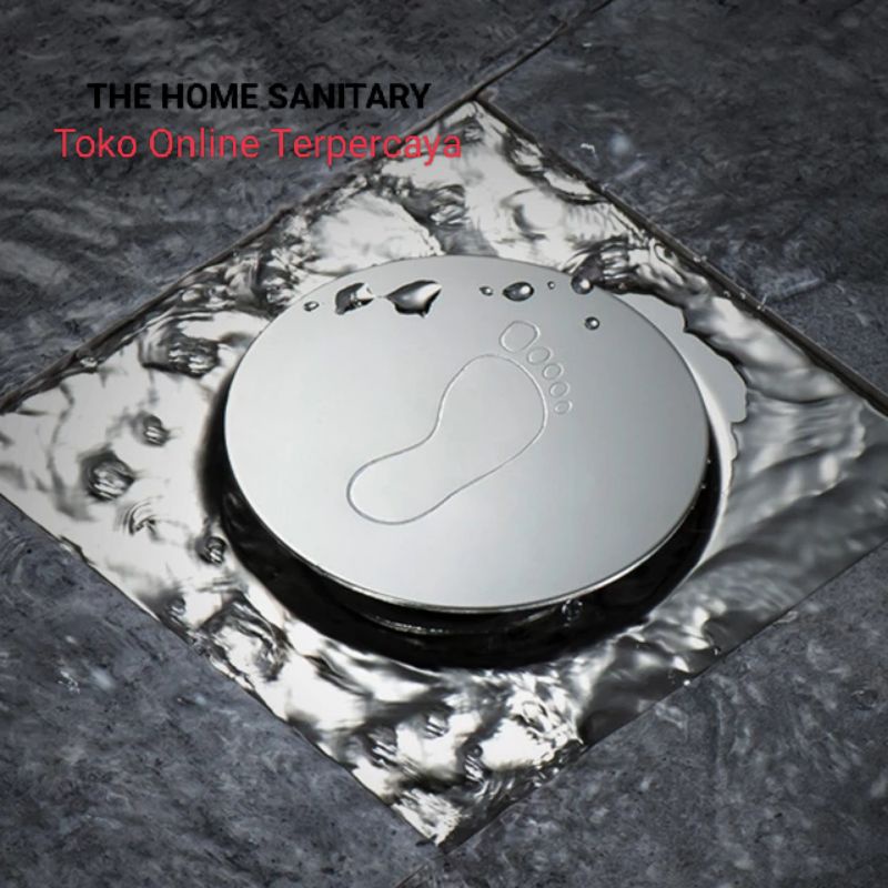Floor Drain Injak 12x12cm Saringan Got Tekan Stainless 304