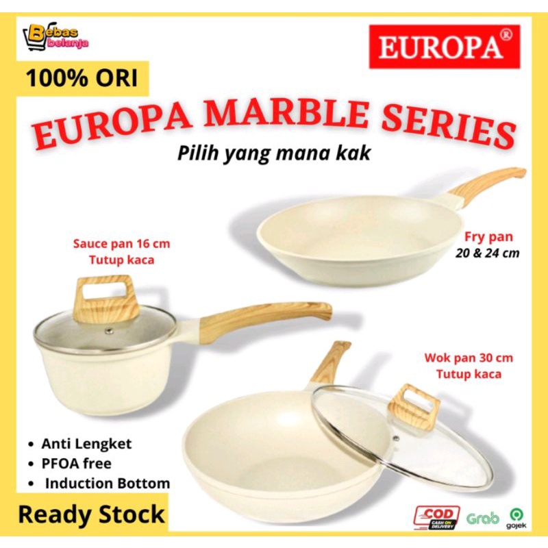 Europa Marble Fry Pan Marble Wook Pan Marble Sauce Pan Marble Wajan Anti Gores