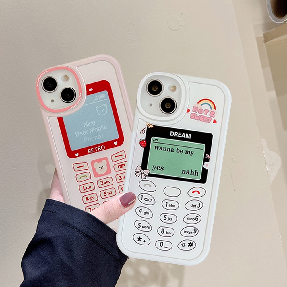 Kartun Lucu Beruang Nokia Telepon Tombol Case Realme C53 C55 10 Pro Plus C31 C35 C21Y C25Y C12 8i 9i C15 C116i C25s C25 C17 C20 5 8 C20A C3 6s 8pro C21 7i 6 5i 5s Silikon Lembut Sarung