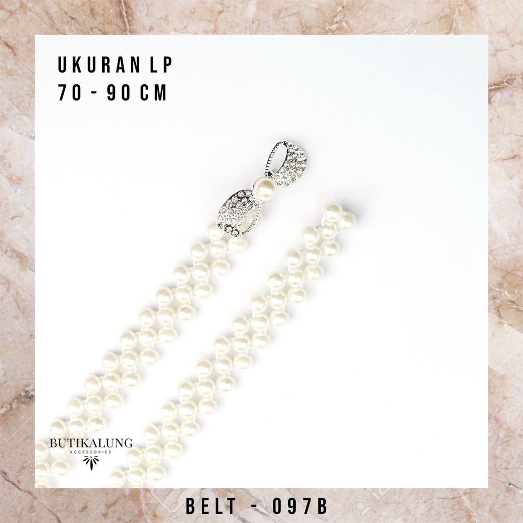 Ikat Pinggang Mutiara Gesper Mutiara Pesta Belt Gaun Syari Sabuk Aksesoris Dress 095 - 100 ,146-149, dan 152