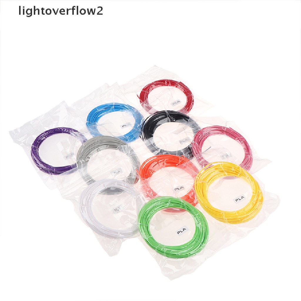 (lightoverflow2) Filamen PLA 1.75mm Panjang 10m Untuk Refill Pring 3D Pen