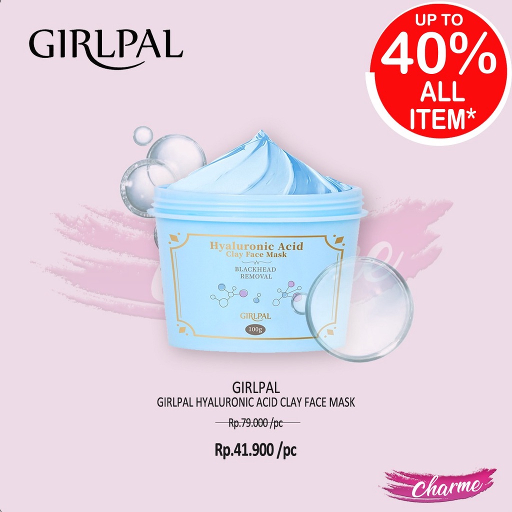 (READY &amp; ORI) Girlpal Clay Face Mask / Masker Wajah Rose Lavender Green Tea BPOM