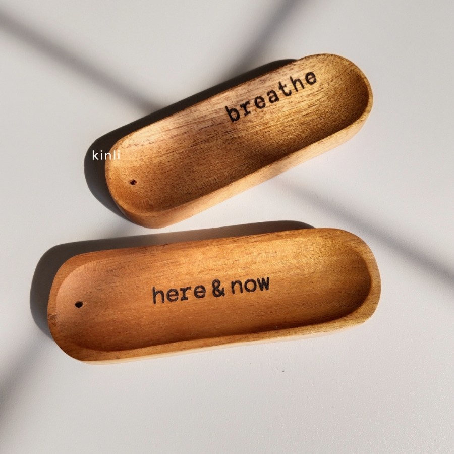 prana wooden incense sticks holder tempat dupa kayu natural