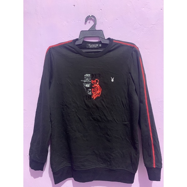 Crewneck second PLAYBOY crewneck cewek/wanita second branded
